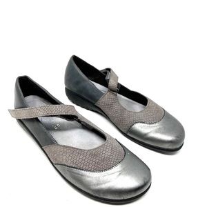 NAOT Woman’s Luga Volcanic Shimmer Mary Jane Flat Comfort Shoes 10